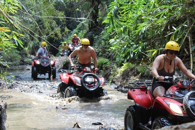 Bali Atv Riding through Cave and Waterfall - From Kuta hotel pickup to Singapadu