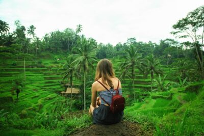 Ubud yoga, rice terrace walk and floating Breakfast tour